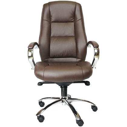 Кресло для руководителя "Kron", экокожа, металл, коричневый - 2