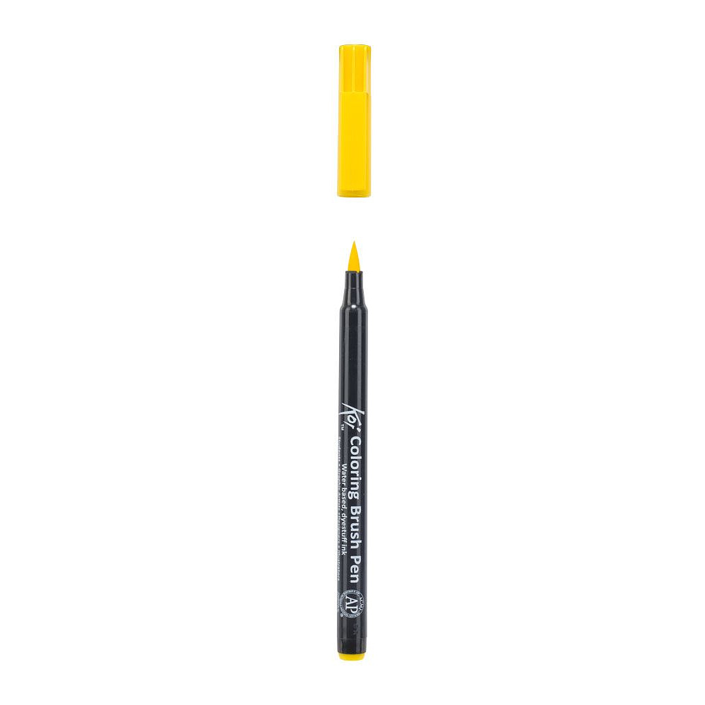 Маркер акварельный "Koi Color Brush", желтый - 3