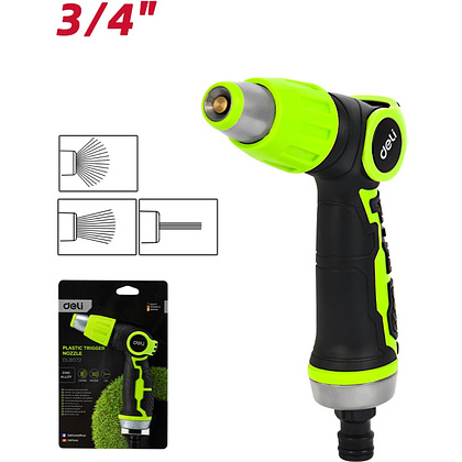 Пистолет-распылитель Deli GS EDL8072, 3 функции, быстросъем, бескурковый, черный, зеленый - 2