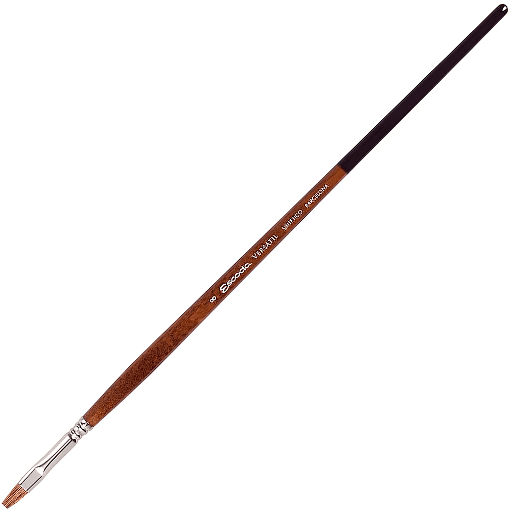 Кисть "Escoda Versatil Brush L/H", синтетика, темно-коричневый, плоская, №8