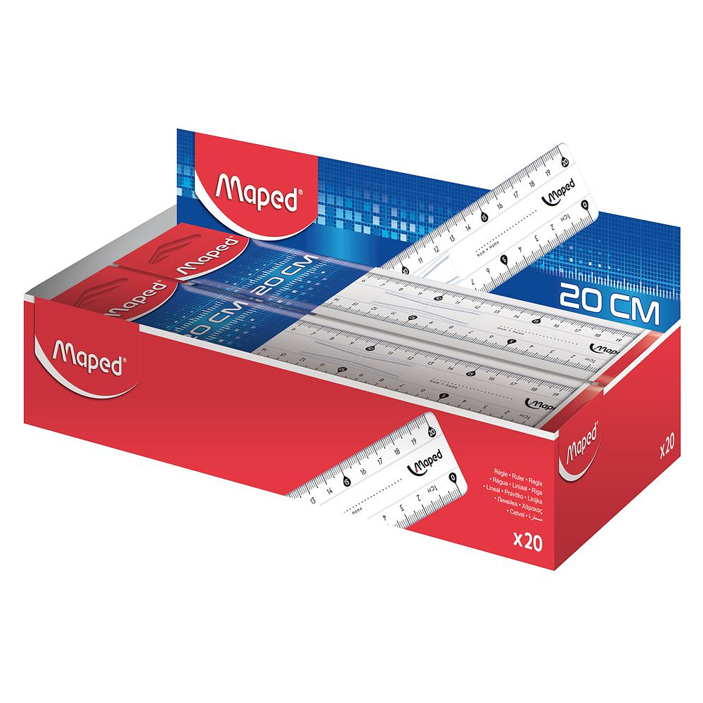 Линейка Maped "Кристалл", 20 см, с держателем, прозрачный - 2