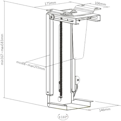 Держатель для системного блока Easy BLACK, чёрный матовый - 5