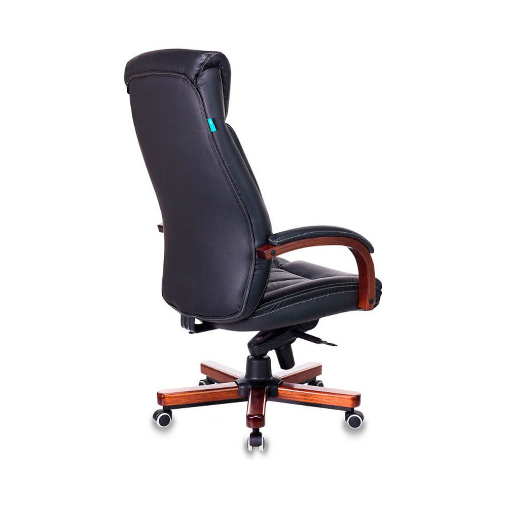 Кресло для руководителя Бюрократ "T-9922WALNUT/Black", кожа, дерево, черный - 4