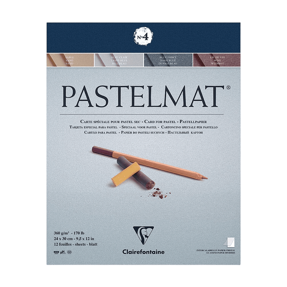 Блок бумаги для пастели "Pastelmat", 24x30см, 360 г/м2, 12 листов, 4 цвета