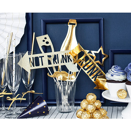 Набор для фотосессии "Давайте праздновать", 8 шт, золотистый - 2