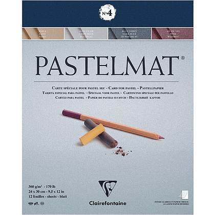 Блок бумаги для пастели "Pastelmat", 24x30см, 360 г/м2, 12 листов, 4 цвета