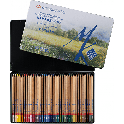 Цветные карандаши "Мастер-Класс", в жестяном пенале, 36 цветов - 5