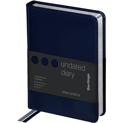 Ежедневник недатированный "Silver Pristine", А6, 320 страниц, синий