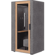 Акустическая кабина одноместная Capsula UNO NEW, глухая стенка, светлый войлок