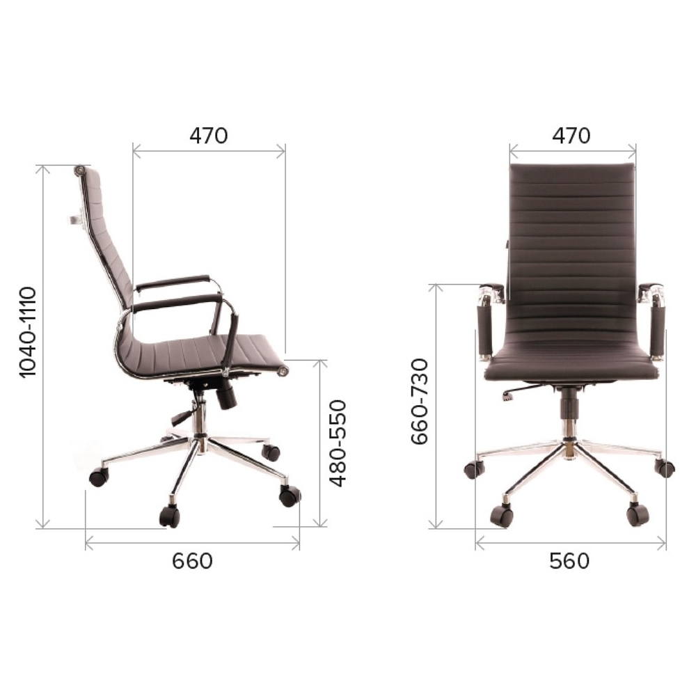 Кресло для руководителя "EVERPROF Rio Т", экокожа, хром, черный - 4