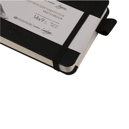 Скетчбук "Ладога", 14х9 см, 140 г/м2, 80 листов, черный - 3