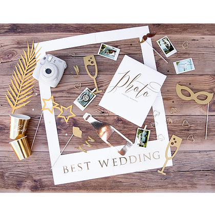 Набор для фотосессии "Давайте праздновать", 8 шт, золотистый - 4