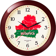 Часы настенные "984567", стекло, 290 мм, бордовый