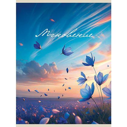 Тетрадь "Мгновение", А4, 80 листов, клетка, синий
