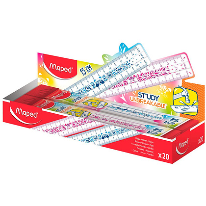 Линейка Maped "Unbreakable Fancy", 15 см, ассорти - 3