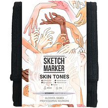 Набор маркеров перманентных двусторонних "Sketchmarker Skin tones"