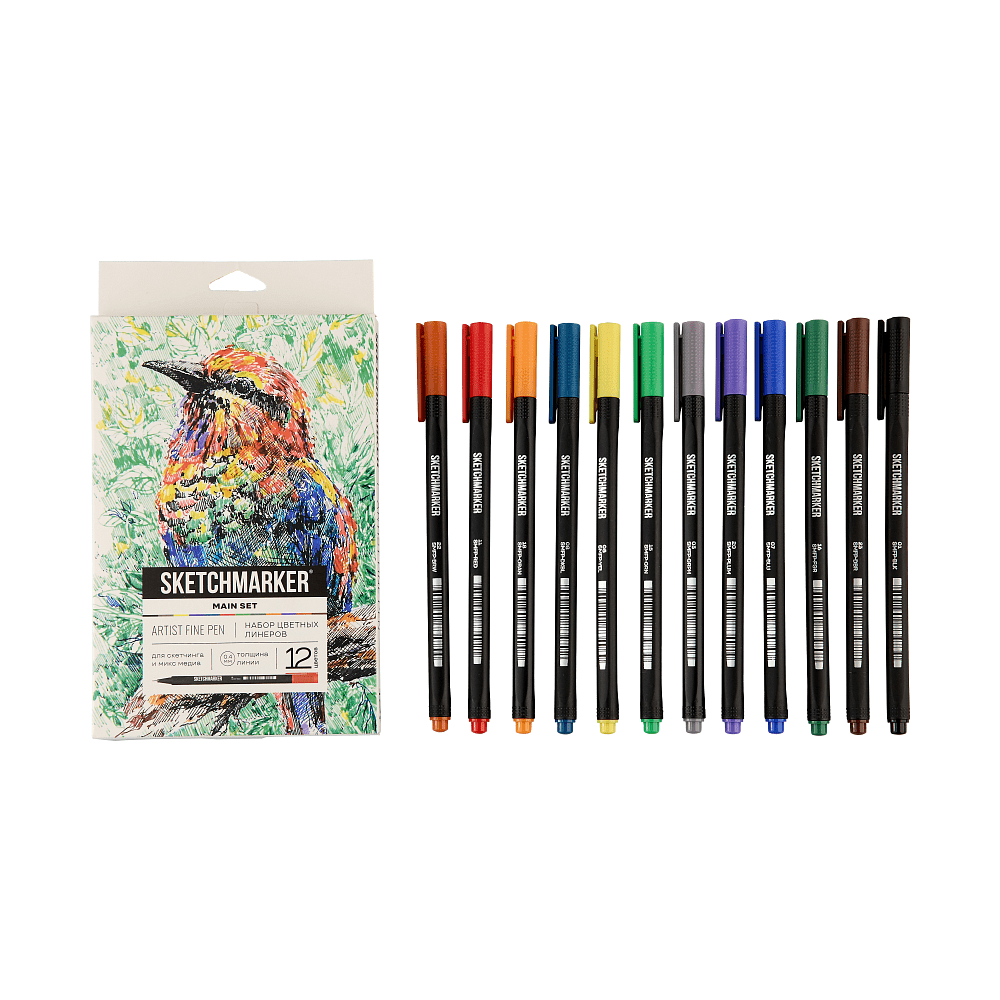 Ручка капиллярная "Sketchmarker Artist fine pen Main", 12 шт - 12