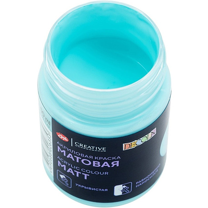 Краска акриловая матовая "Декола", 564 ментоловая, 50 мл., банка - 3