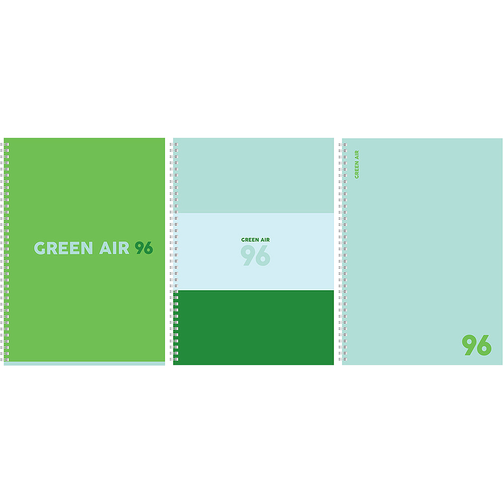 Тетрадь "Green air", А4, 96 листов, клетка, ассорти