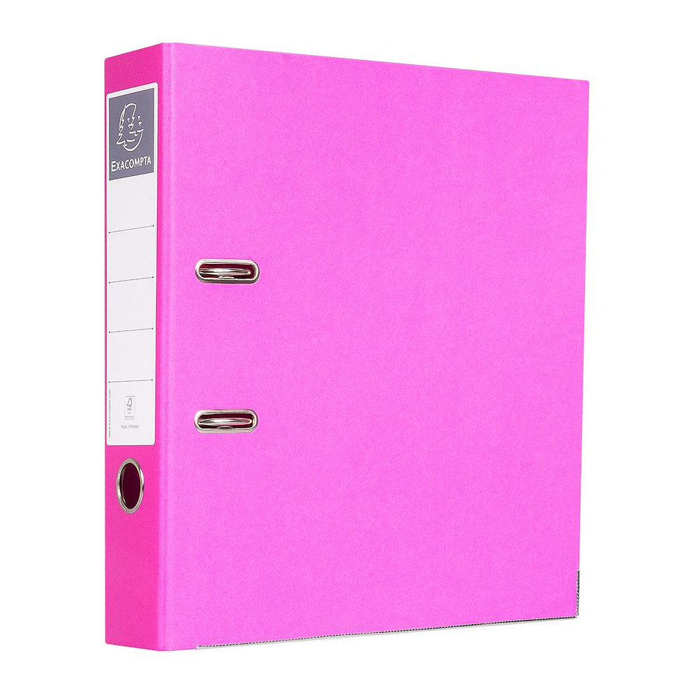Папка-регистратор "Exacompta", A4, 70 мм, ламинированный картон, розовый
