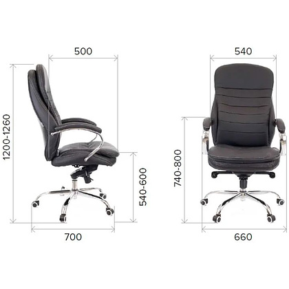 Кресло для руководителя "Valencia", экокожа, металл, черный - 2