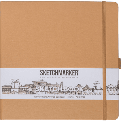 Скетчбук "Sketchmarker", 80 листов, 20x20 см, 140 г/м2, капучино 