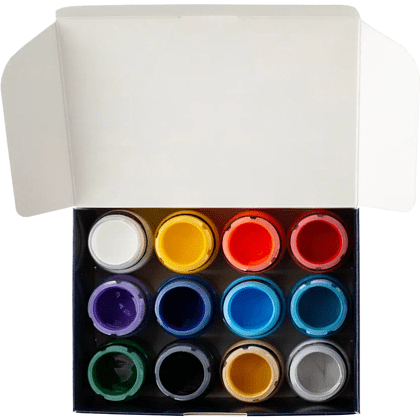 Краска акриловая по ткани "Декола", набор 12 цветов, 20 мл, банки - 4