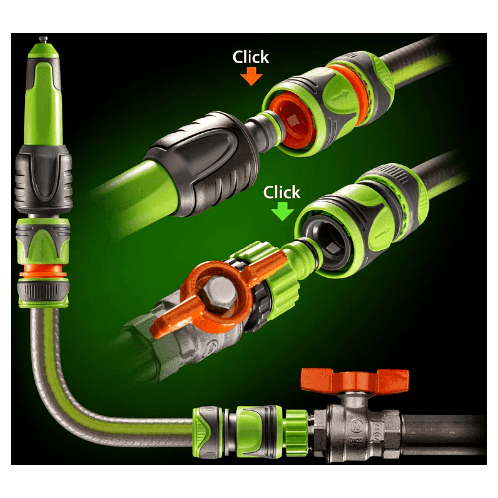 Комплект поливочный Amigo Grande "79021", 1/2", пластик, зеленый, серый - 4