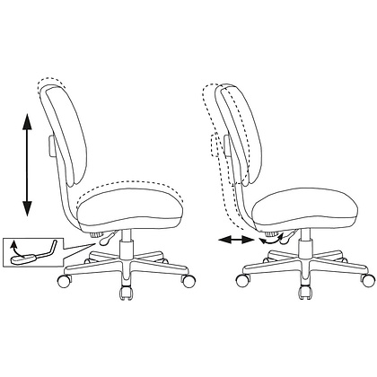 Кресло детское Бюрократ CH-W204NX, ткань, пластик, оранжевый - 6