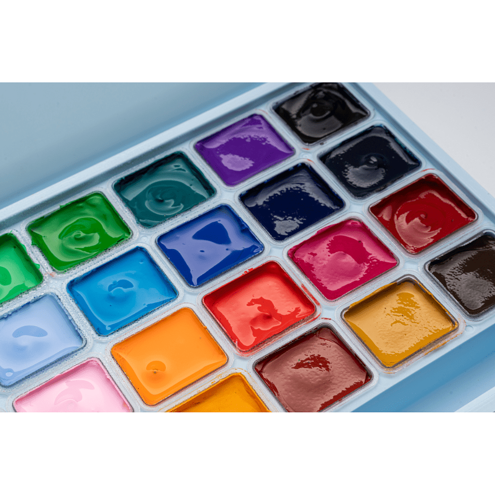 Гуашь "Himi Miya Jelly Cup", 24 цвета, 30 мл, ассорти, синий футляр - 7