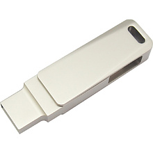 USB Flash накопитель 3.0 128 Gb СК-046, TypeC Dual, металл, серебристый