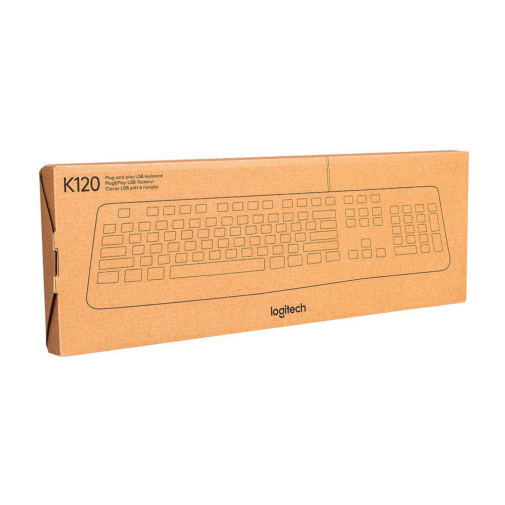 Клавиатура Logitech "K120", USB, проводная, черный - 2