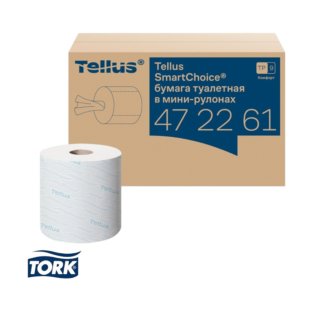 Бумага туалетная Tellus Комфорт TP9 SmartChoice, в мини-рулонах, 118,2 м, 2 слоя