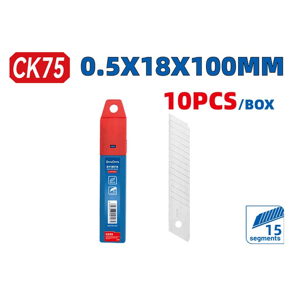 Лезвие для строительного ножа DongCheng D110518 18 мм, 10 шт - 2