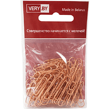 Скрепки овальные "VB", 28 мм, металл, 70 шт, золотистый 