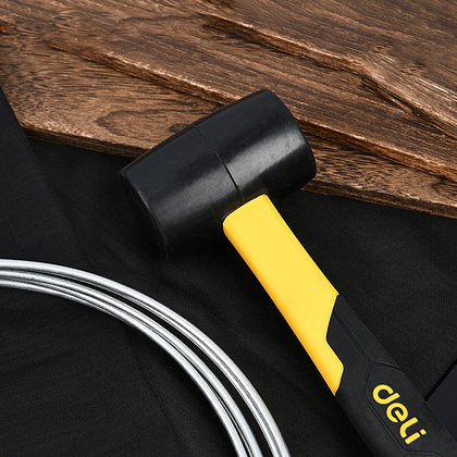 Киянка резиновая черная Deli YS EDL5908, 0,225 кг, фибергласовая рукоятка - 2