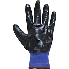 Перчатки полиэстеровые BVB с нитриловым покрытием, Арматурщик, 13 кл. вязки, р-р 10, синий, черный