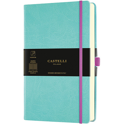 Блокнот Castelli Milano "Aqua Green", А5, 120 листов, клетка, бирюзовый