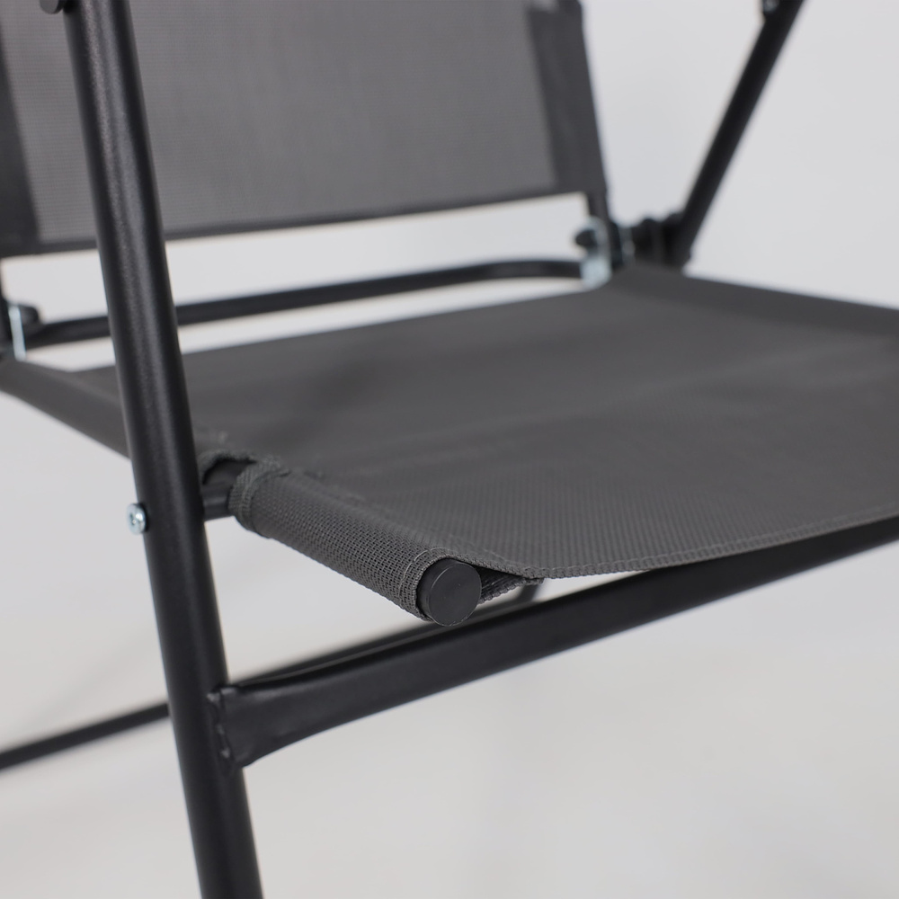 Комплект мебели садовой AksHome PICNIC (стол 1шт, 4 кресла, зонт 1шт), серый, черный - 22