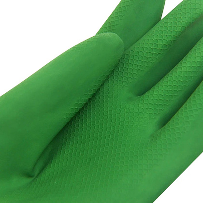 Перчатки латексные хозяйственные Zaubex БИКОЛОР, усиленные, р-р S, зеленый, желтый - 4