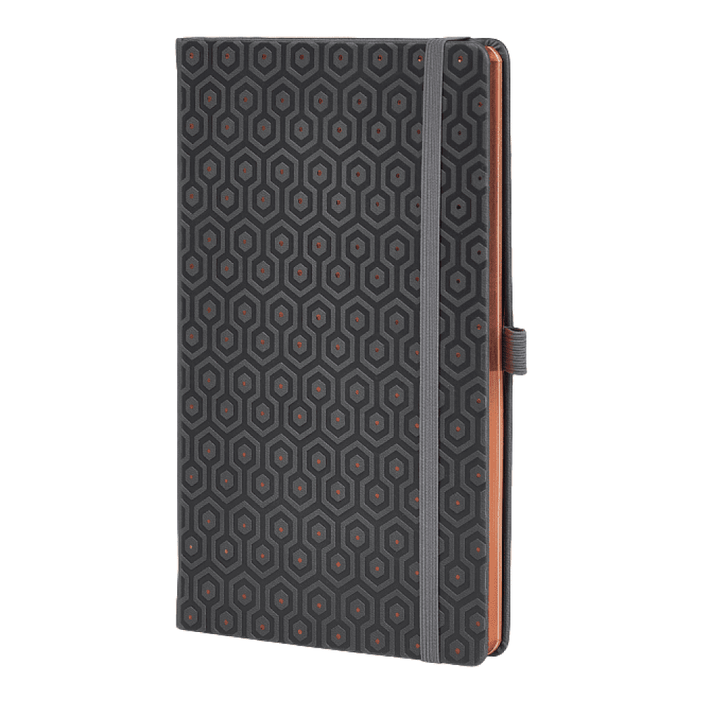 Блокнот "Copper honeycomb", А5, 96 листов, черный, срез бронзовый