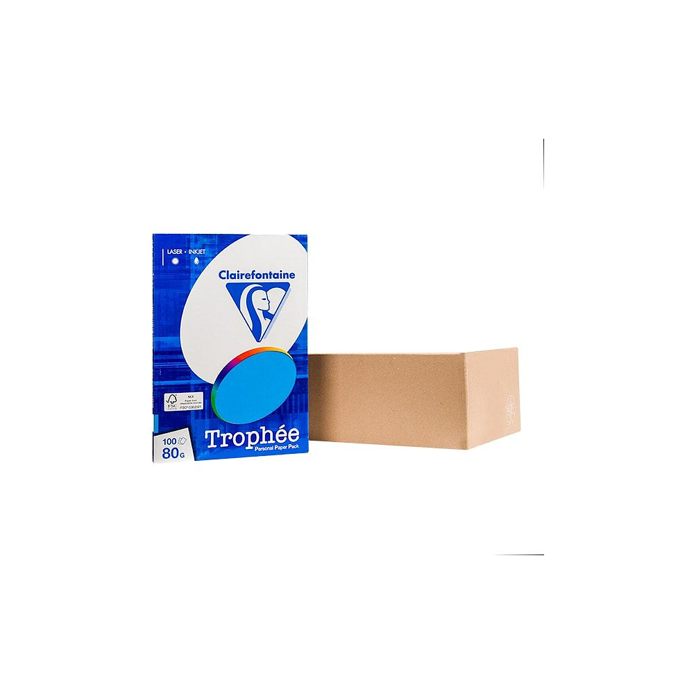 Бумага цветная "Trophée", А4, 100 листов, 80 г/м2, ярко-синий - 2