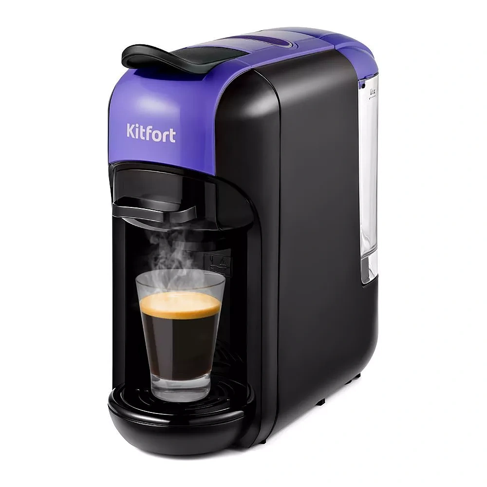 Кофеварка Kitfort KT-7105-1, черно-фиолетовая