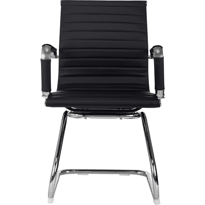 Кресло на полозьях "Бюрократ CH-883-LOW-V", экокожа, черный, металл хром - 2