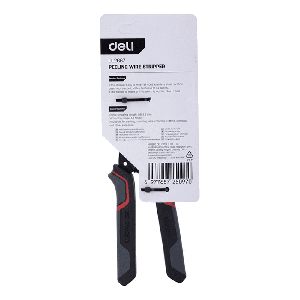 Инструмент для снятия изоляции Deli RS EDL2667, 180 мм, 0.6 - 2.6 мм - 15