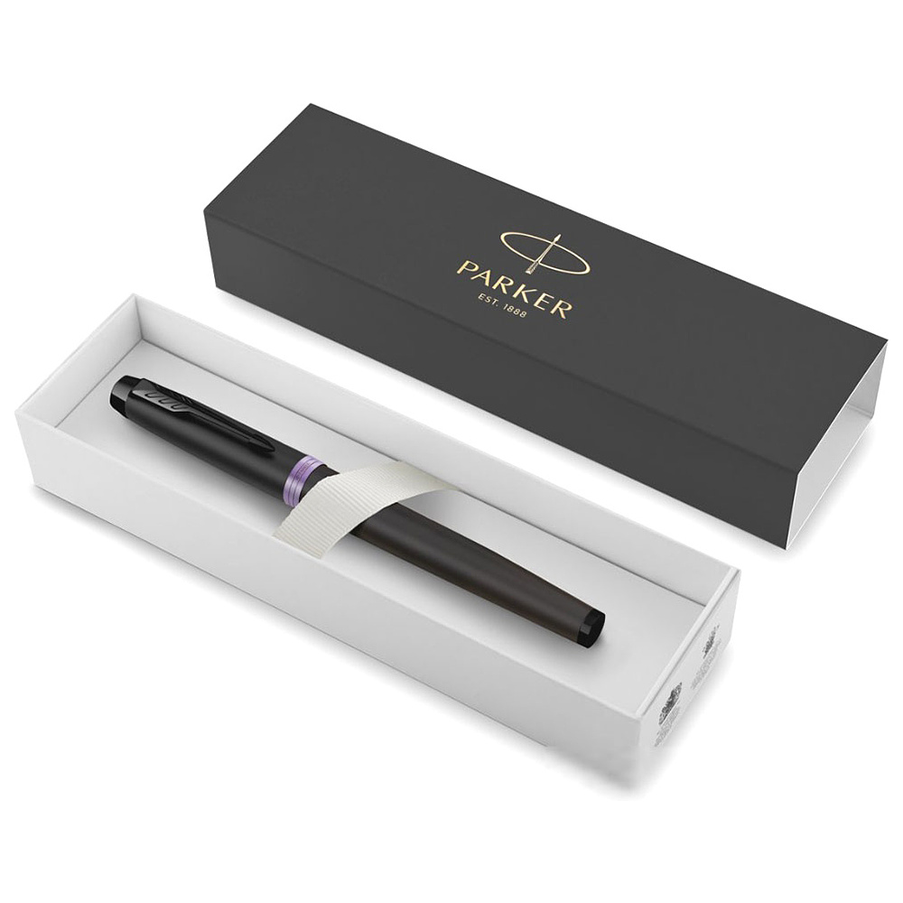 Ручка перьевая Parker "IM Vibrant Rings F315", M, черный, фиолетовый, патрон синий - 2