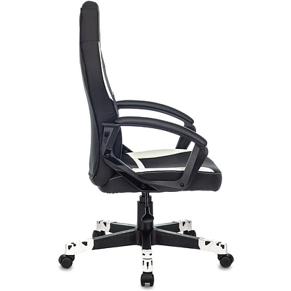 Кресло игровое Бюрократ "Zombie 10", ткань, экокожа, пластик, черный, белый - 3