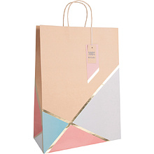 Пакет бумажный подарочный "Geo pastel kraft"