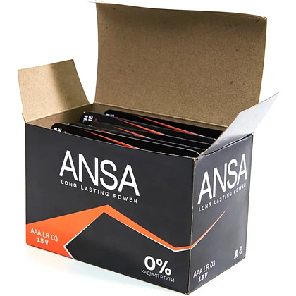 Батарейки алкалиновые ANSA "V LR03/BL-4 (AAA)", 12 блоков x4 шт,  щелочные - 7