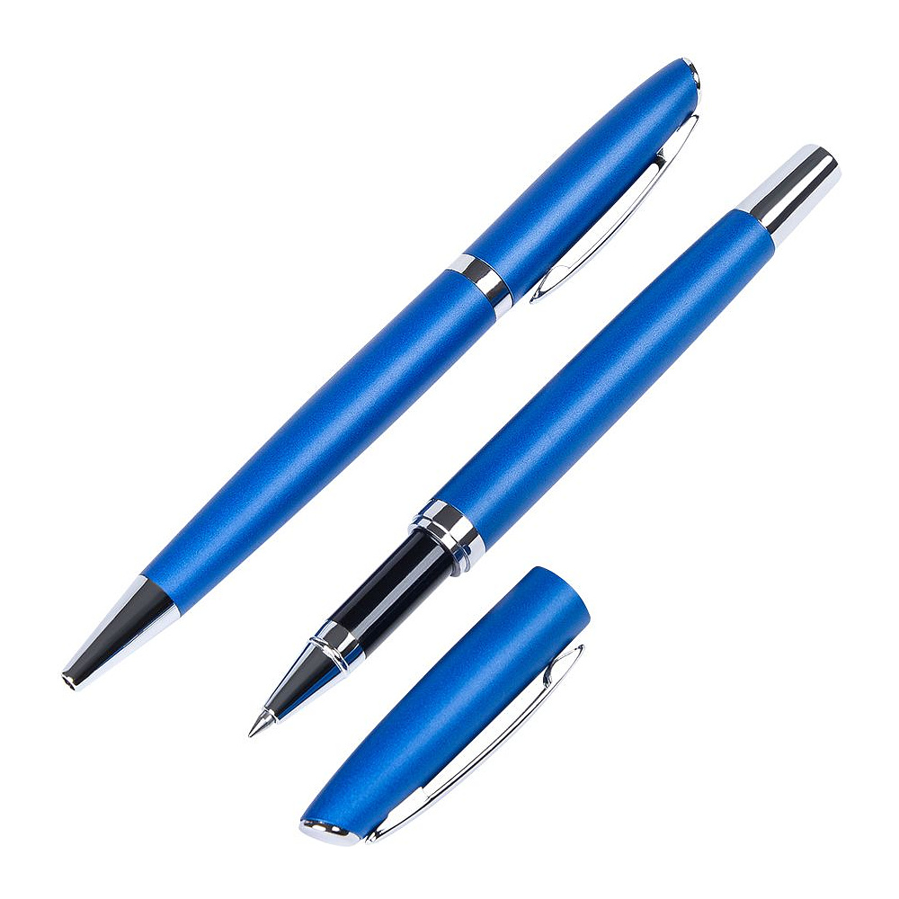 Набор ручек"Alphabet": ручка шариковая автоматическая и роллер, синий - 2